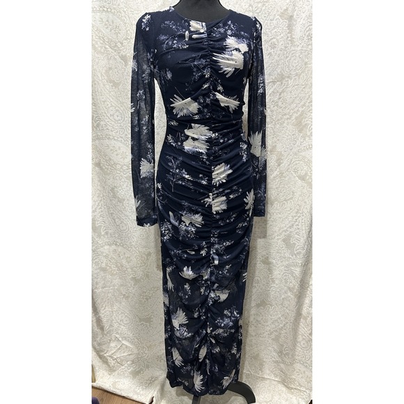 Abercrombie & Fitch Dresses & Skirts - NEW Abercrombie And Fitch Navy Floral‎ Sheet Midi Dress Size Small